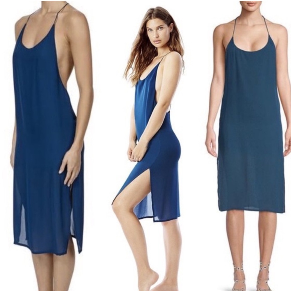 Mikoh Navy Blue Slip Midi Dress